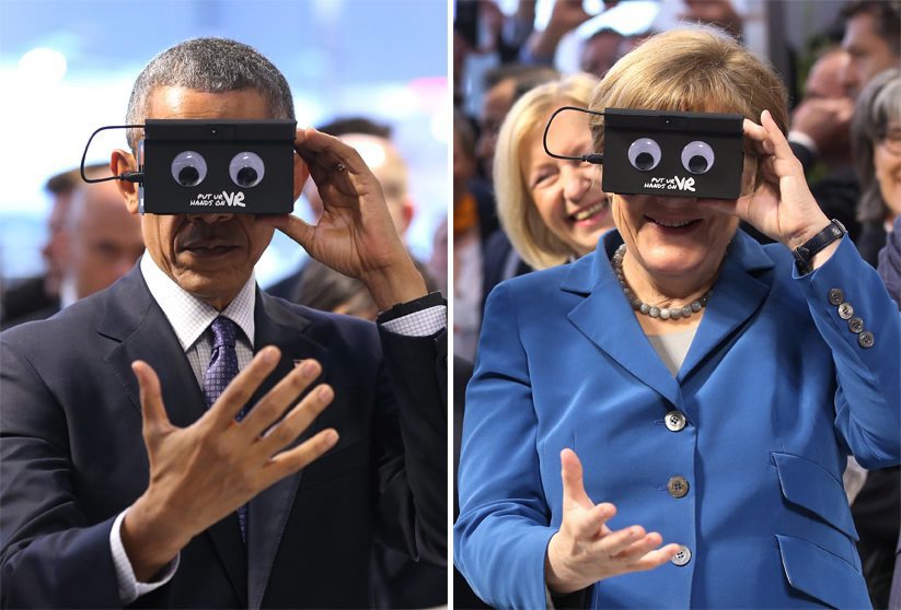 Ο Ομπάμα και η Μέρκελ με μάσκες εικονικής πραγματικότητας – ΦΩΤΟ