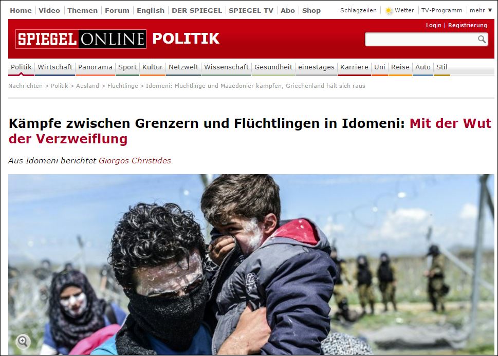Γερμανικά ΜΜΕ: Βάναυση επίθεση της αστυνομίας στην Ειδομένη