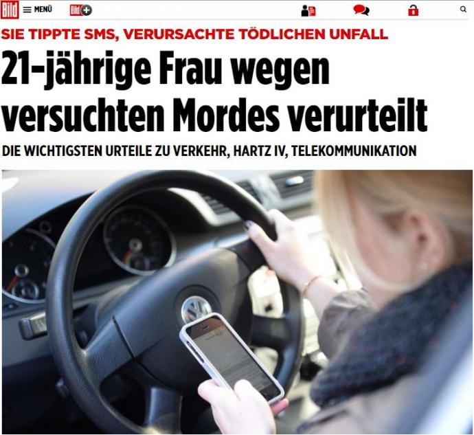 Οδηγός 21 ετών καταδικάστηκε για απόπειρα ανθρωποκτονίας λόγω… SMS