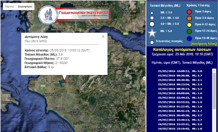 Σεισμός 3,8 Ρίχτερ στην Αμαλιάδα