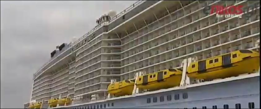 Υπερπολυτελές κρουαζιερόπλοιο 348 μέτρων στο λιμάνι του Πειραιά – ΒΙΝΤΕΟ