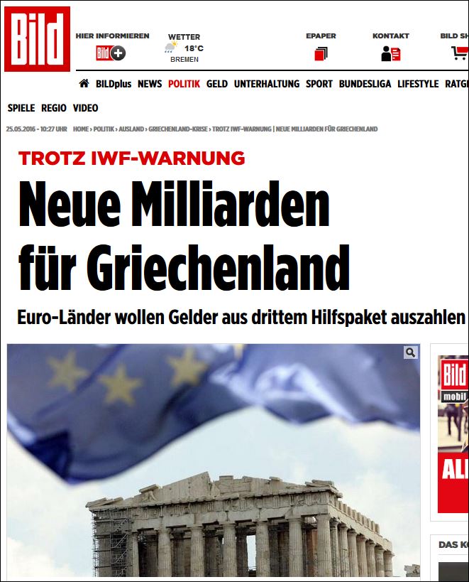 Bild: Ο Σόιμπλε θα πρέπει να γίνει 137 ετών για να βιώσει την αποπληρωμή του ελληνικού χρέους