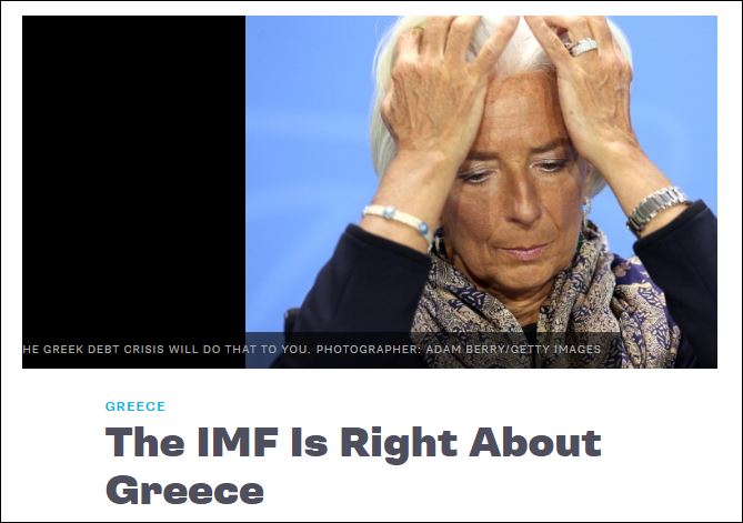 Bloomberg: Το ΔΝΤ έχει δίκιο για την Ελλάδα