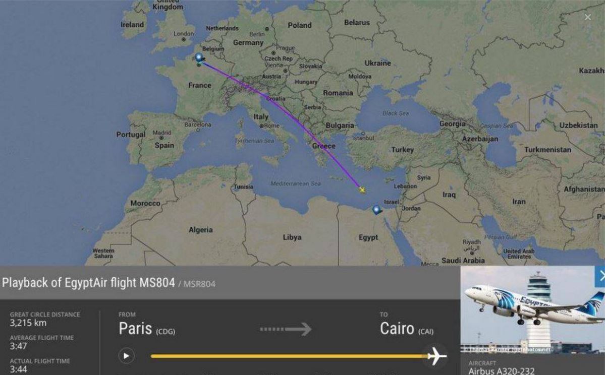 Αυτό είναι το τελευταίο στίγμα του αεροσκάφους των αιγυπτιακών αερογραμμών – ΦΩΤΟ
