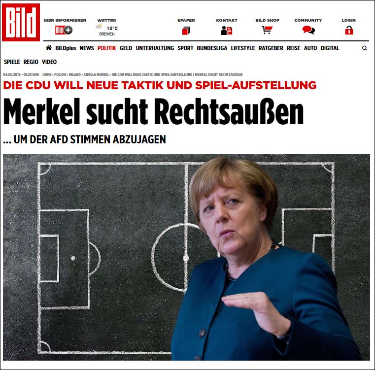 Bild: Η Μέρκελ κάνει άνοιγμα προς τα δεξιά