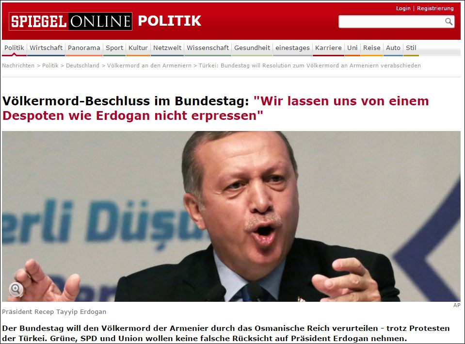 Spiegel: Στη γερμανική Βουλή η γενοκτονία των Αρμενίων – Αντιδράσεις από την Τουρκία