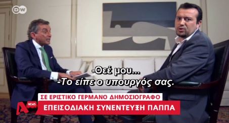 Η επεισοδιακή συνέντευξη του Παππά σε Γερμανό δημοσιογράφο – ΒΙΝΤΕΟ