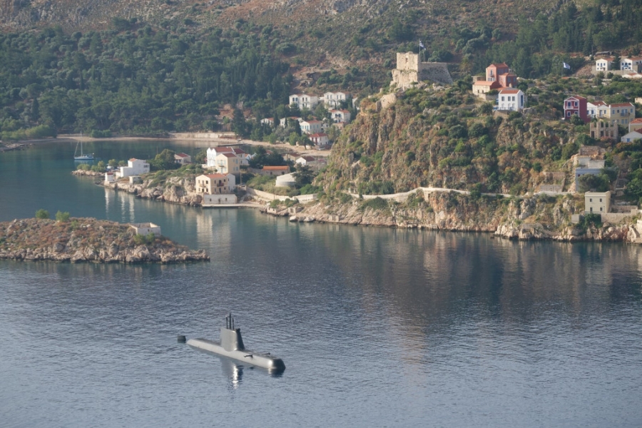 Εντυπωσιακές φωτογραφίες από την ανάδυση του υποβρυχίου “Ματρώζος” στο Καστελόριζο