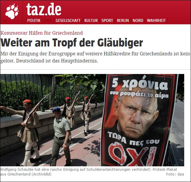 Tageszeitung: Η Ελλάδα θα ανασάνει όταν… φύγει ο Σόιμπλε