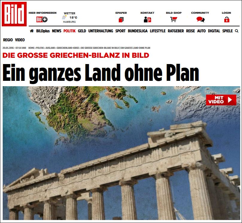 Ολομέτωπη επίθεση της Bild που παρομοιάζει την Ελλάδα με βαρέλι χωρίς πάτο
