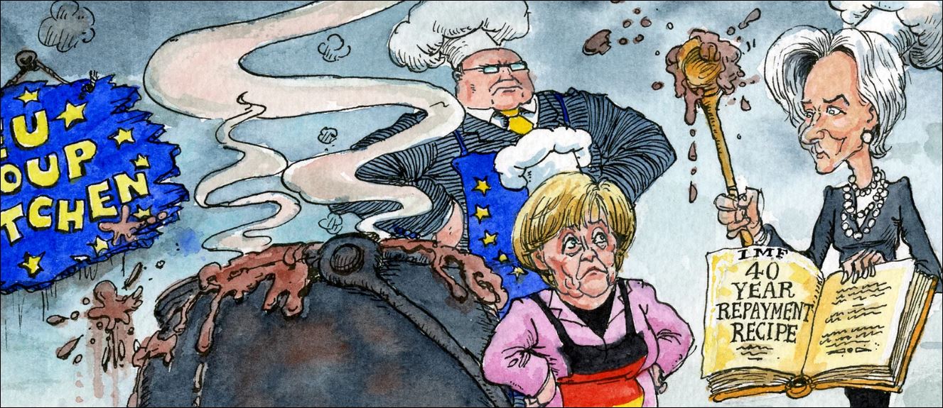 Το αιχμηρό σκίτσο του Guardian με την Μέρκελ – μαγείρισσα, την Λαγκάρντ και τον Τσίπρα