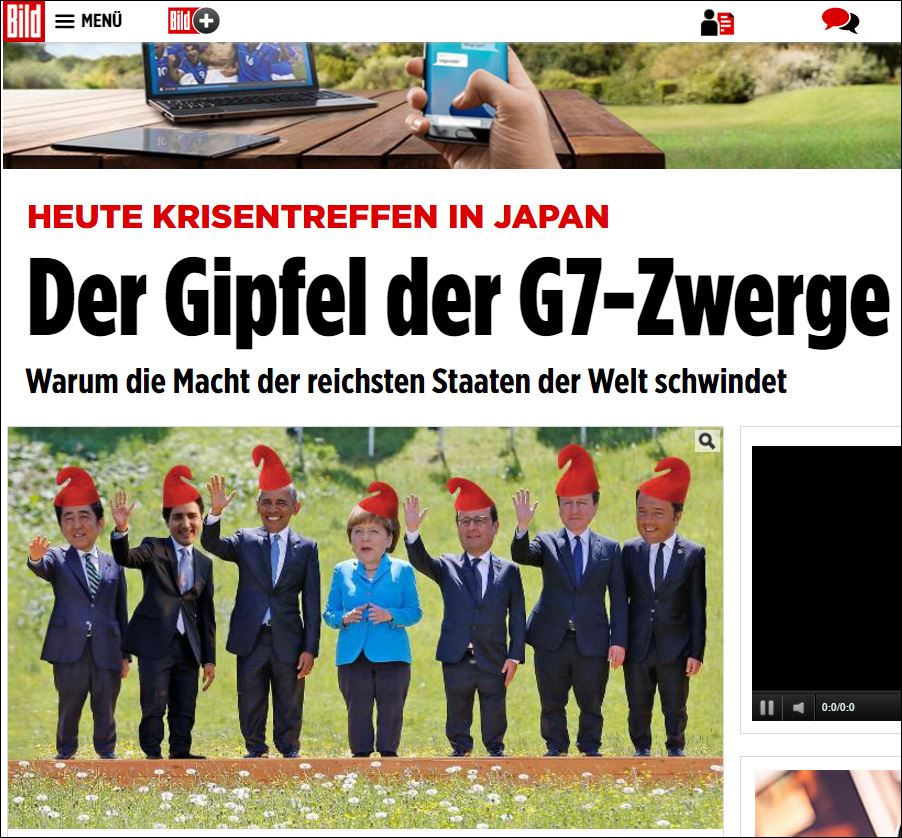 Το ειρωνικό σκίτσο της Βild: Μέρκελ, Ομπάμα και άλλοι 5 ηγέτες ως νάνοι