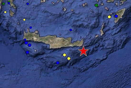 Ισχυρός σεισμός 5,5 Ρίχτερ νότια της Κρήτης – ΤΩΡΑ