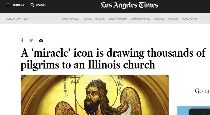 Los Angeles Times: Θαυματουργή εικόνα προσελκύει χιλιάδες πιστών σε ορθόδοξη εκκλησία στο Ιλινόι