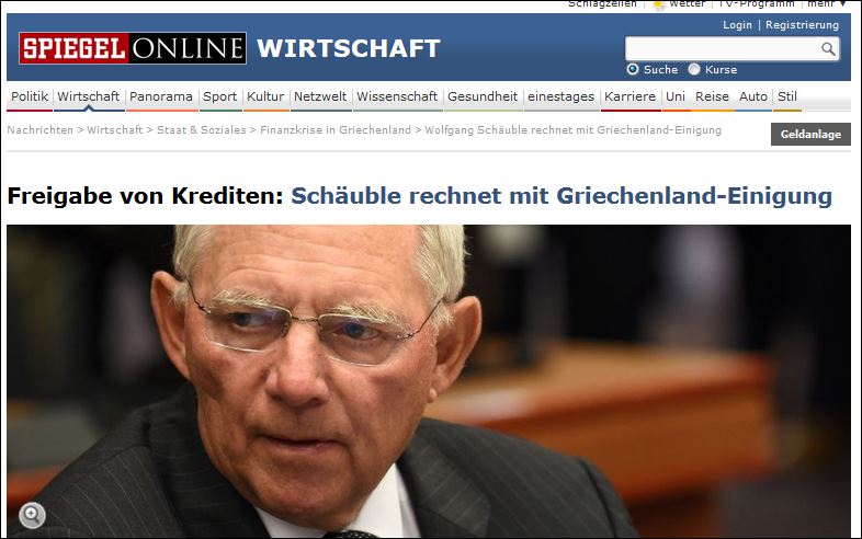 Spiegel: Περισσότερο βέβαιος από ποτέ ο Σόιμπλε για συμφωνία