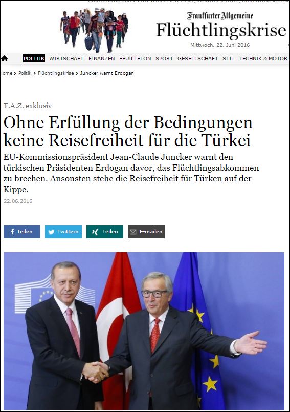 Γιούνκερ στη FAZ: Μετά το δημοψήφισμα έγινε το αντίθετο από αυτό που υποσχέθηκε ο Τσίπρας