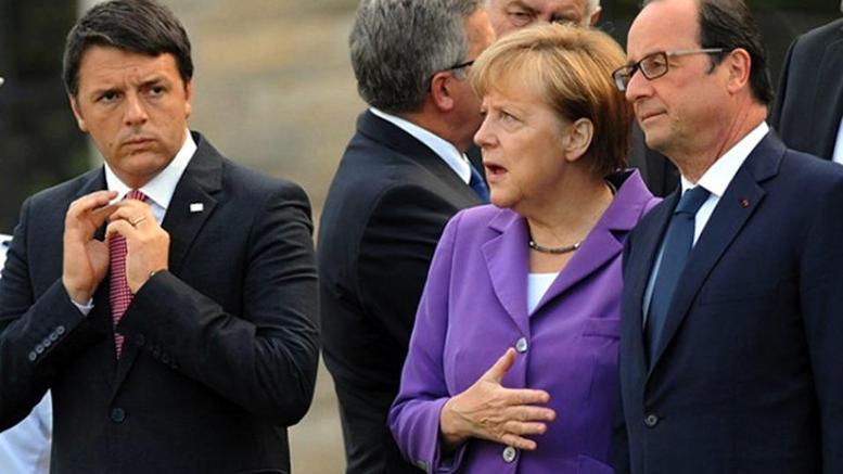 Tηλεφωνική συνομιλία του Ρέντσι με Ολάντ και Μέρκελ