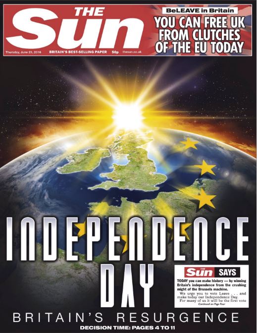 Η Sun για το Brexit: Ημέρα Ανεξαρτησίας