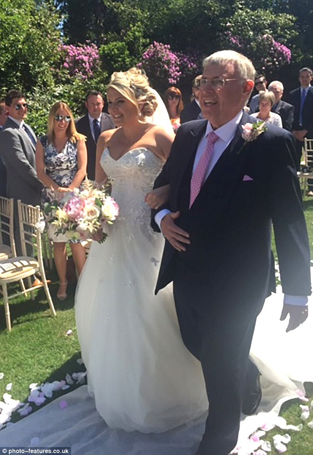 Drew was proud to wear 40in waist trousers during the ceremony which took place at Storrs Hall, Lake Windermere on June 6