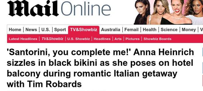 Γκάφα από την «Daily Mail» που “μετακόμισε” τη Σαντορίνη… στην Ιταλία