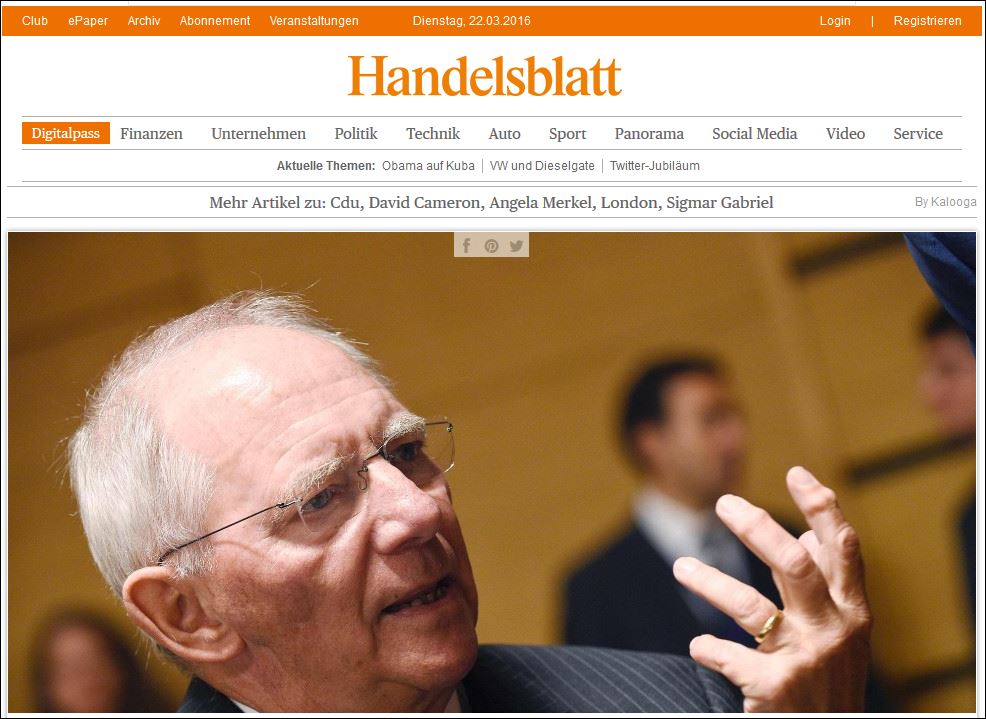 Handelsblatt: Το μυστικό σχέδιο του Σόιμπλε για το Brexit