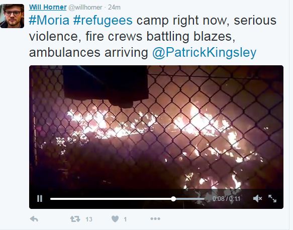 Εκκενώθηκε η Μόρια, πληροφορίες για 2 τραυματίες – ΤΩΡΑ