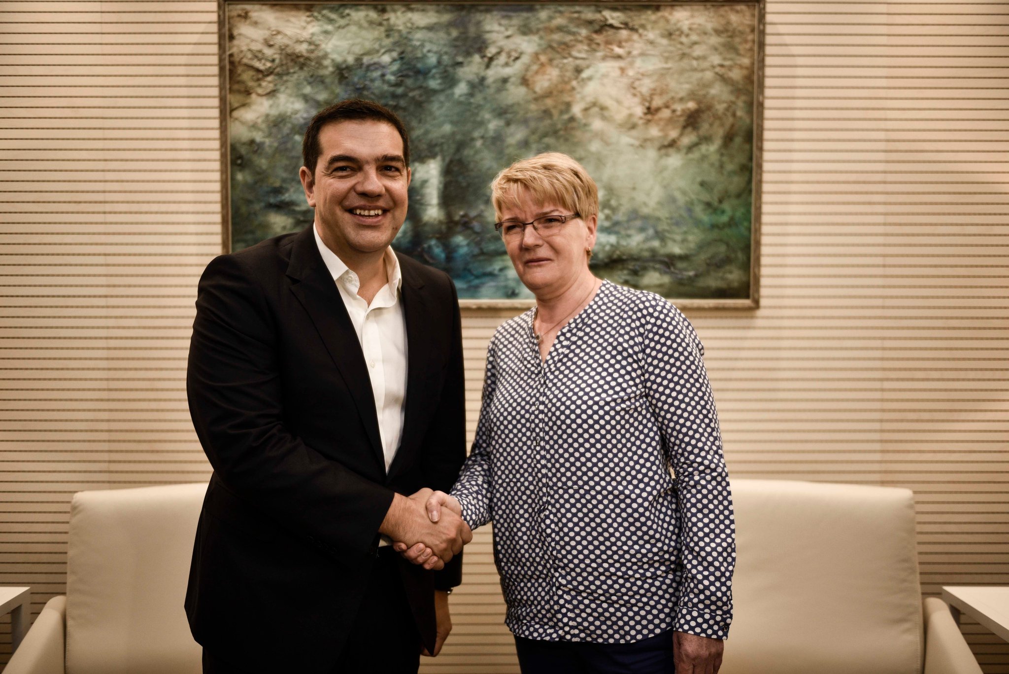 Η συνάντηση του Τσίπρα με την Γκαμπριέλ Ζίμερ – ΦΩΤΟ