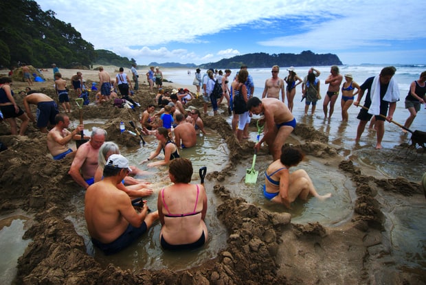 Hot Water Soaking Beach: Coromandel Beach, New Zealand