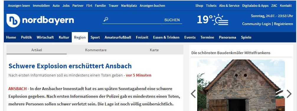 Έκρηξη σε εστιατόριο κοντά στο Μόναχο – Ένας νεκρός, πολλοί τραυματίες – ΤΩΡΑ