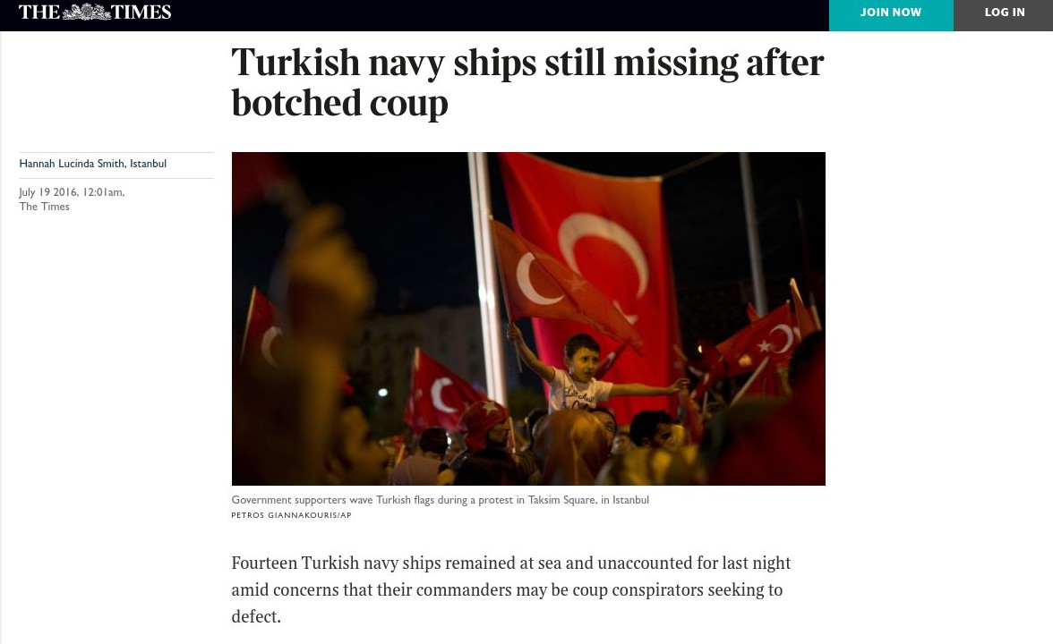 The Times: Χάθηκαν 14 τουρκικά πολεμικά πλοία – Εικάζεται ότι κατευθύνονται σε ελληνικά λιμάνια