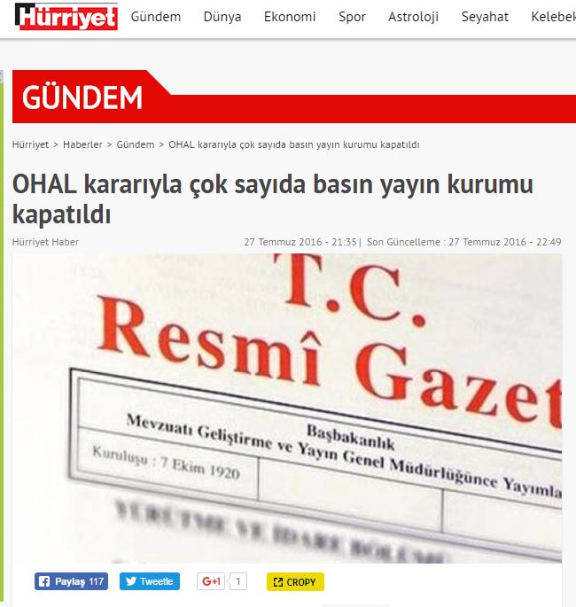 Αυτά είναι τα ΜΜΕ που έκλεισε ο Ερντογάν με προεδρικό διάταγμα