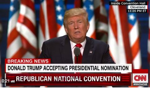 Ο Τραμπ αποδέχτηκε επίσημα το χρίσμα της υποψηφιότητας των Ρεπουμπλικάνων