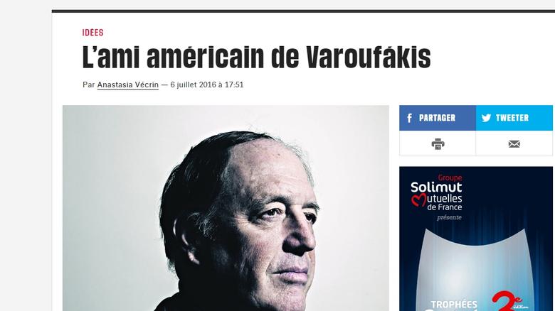 Liberation: Γκαλμπρέιθ, ο Αμερικανός φίλος του Βαρουφάκη