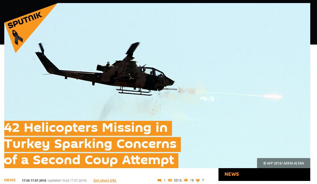 Τουρκία – 42 στρατιωτικά ελικόπτερα αγνοούνται – Φόβοι για 2η απόπειρα πραξικοπήματος