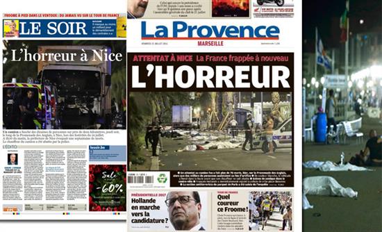 Τα πρωτοσέλιδα του γαλλικού Τύπου για την τραγωδία στη Νίκαια
