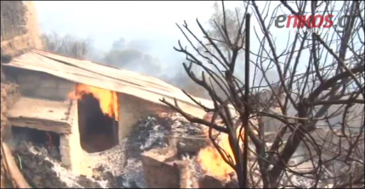 Μαίνεται η φωτιά στη Χίο – Οι δυνάμεις που επιχειρούν