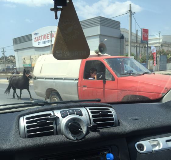 Ο αναίσθητος οδηγός που έδεσε το άλογό του στο αγροτικό και πήγε βόλτα – ΦΩΤΟ