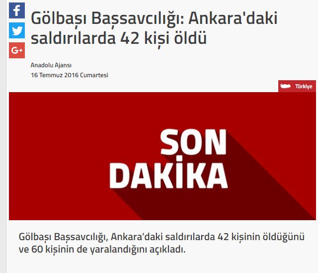 Για 42 νεκρούς στην Άγκυρα κάνει λόγο η Εισαγγελία