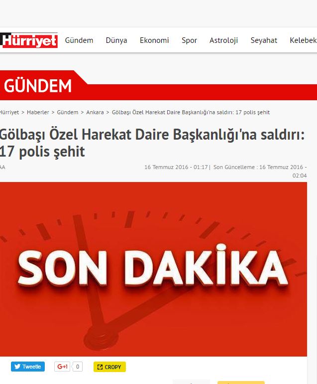 DHA: Συγκρούσεις στην Άγκυρα – 17 νεκροί αστυνομικοί