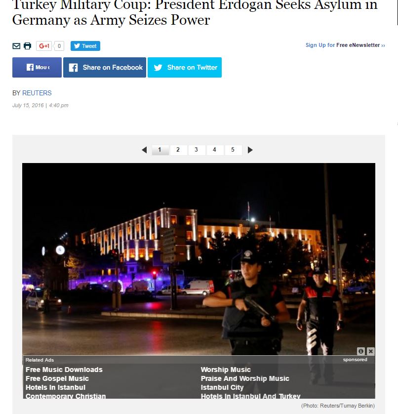 Christianpost – Ο Ερντογάν ζητά άσυλο στη Γερμανία