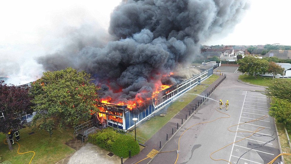Crews from West Sussex Fire and Rescue service and Hampshire Fire and Rescue are attending the devastating fire