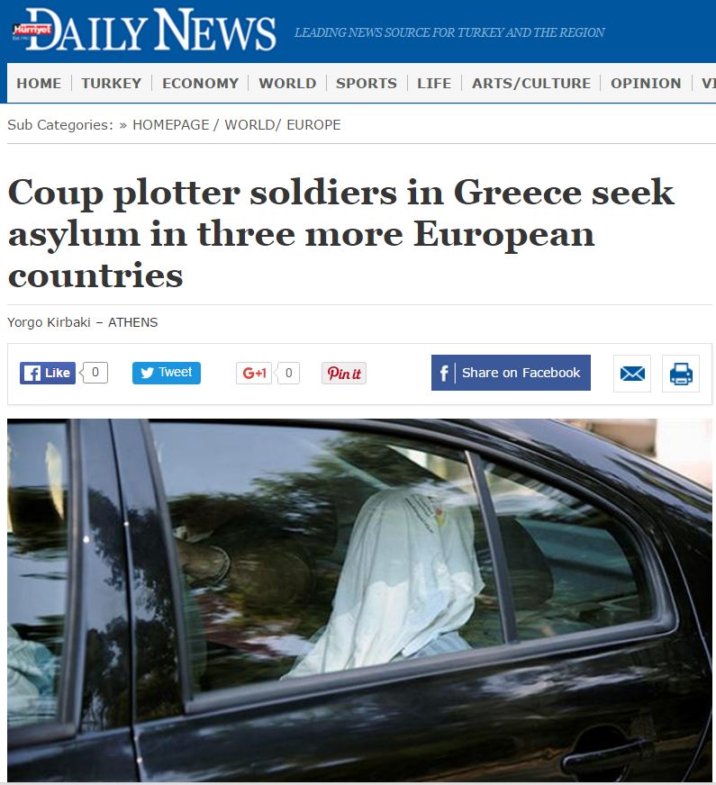 Οι οκτώ Τούρκοι στρατιωτικοί ζήτησαν άσυλο και σε άλλες χώρες