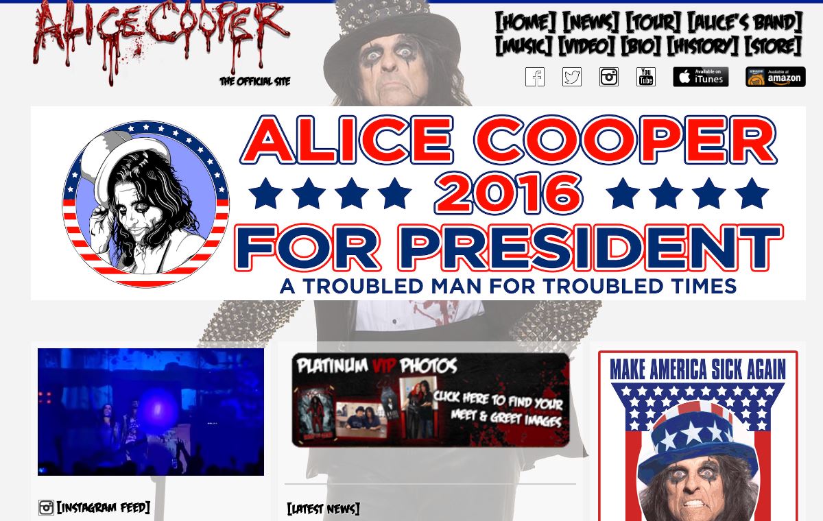 Ο Alice Cooper για πρόεδρος των ΗΠΑ