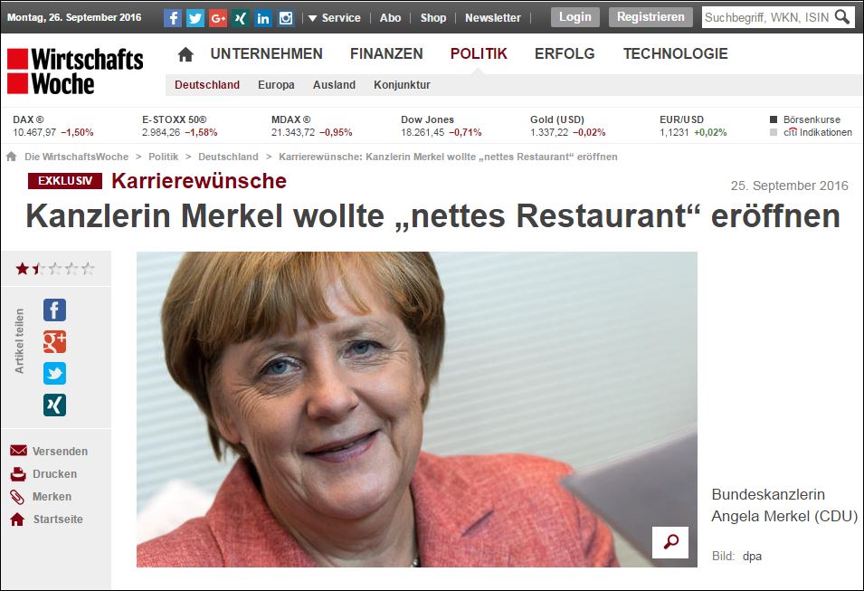 H Μέρκελ ήθελε κάποτε να ανοίξει… εστιατόριο