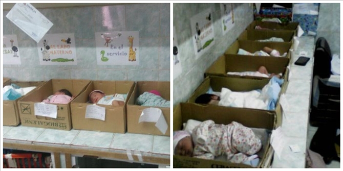 Εικόνες – σοκ στη Βενεζουέλα – Νεογέννητα μέσα σε κούτες σε νοσοκομείο – ΦΩΤΟ