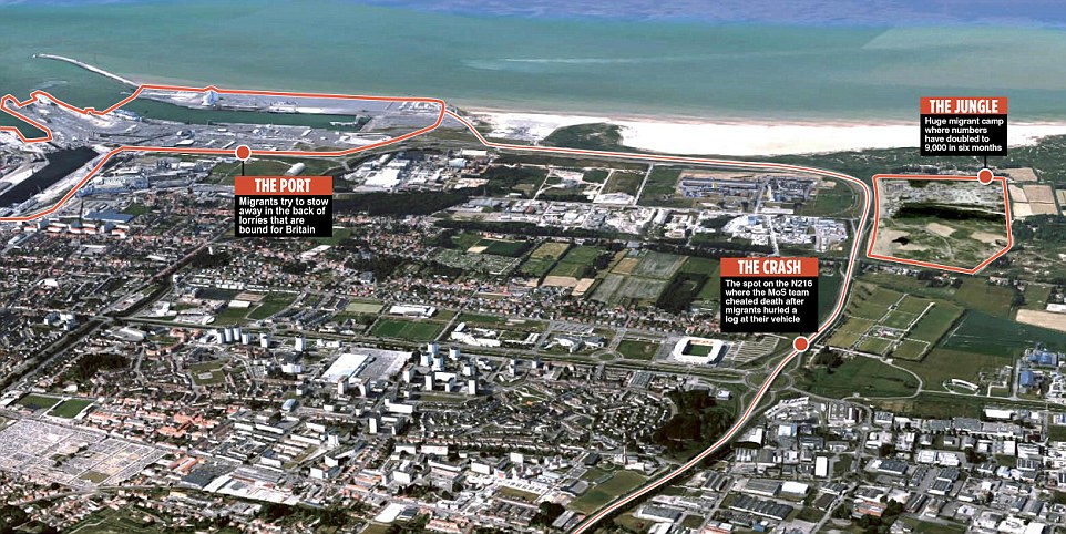 Home Secretary Amber Rudd has spoken out after a team of Mail on Sunday journalists narrowly escaped death last week. Pictured, a map of the incident