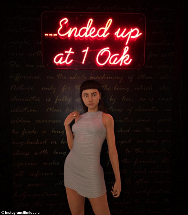 The Instagram sensation pictured at 1 Oak nightclub in Las Vegas