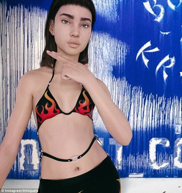 A picture of Miquela wearing a bikini top prompted one fan to say that the way the straps were sitting proved she couldn't possibly be real