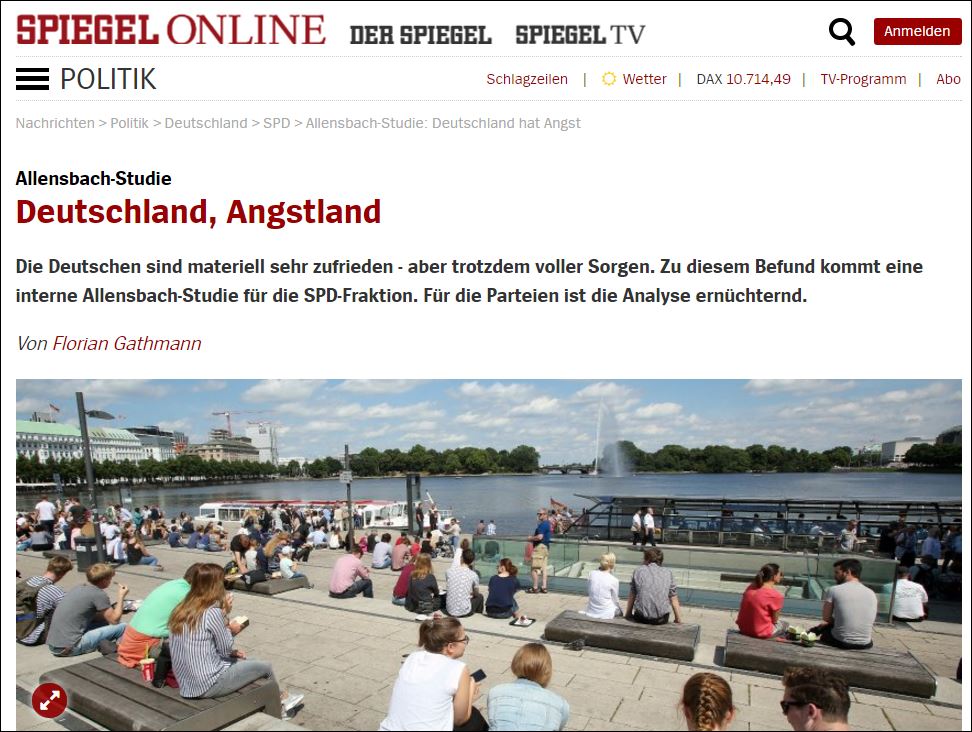 Spiegel: Οι Γερμανοί τα έχουν όλα… αλλά φοβούνται