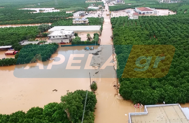 Εντυπωσιακές εικόνες από τις πλημμύρες στη Λακωνία – ΦΩΤΟ